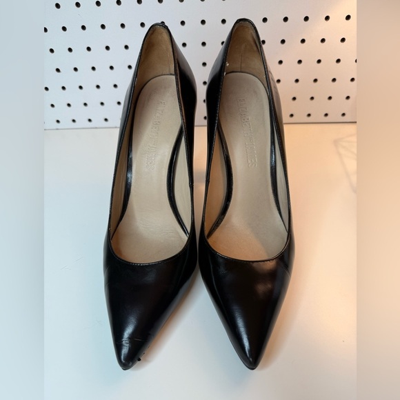 Elizabeth and James Vero Cuoio Black Italian Leather Block Heels 9.5B Boho City - Picture 10 of 16
